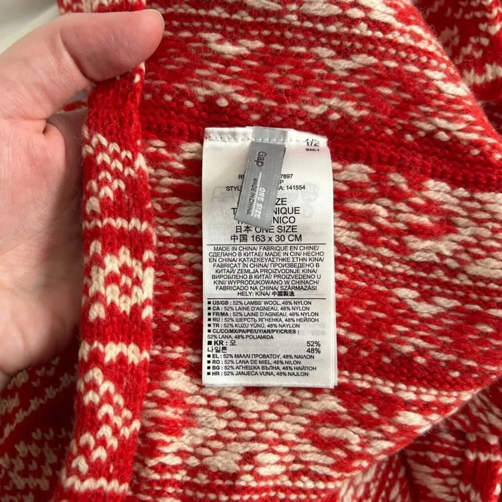 GAP Fairisle Infinity Wool Scarf Winter Holiday Knit Unisex